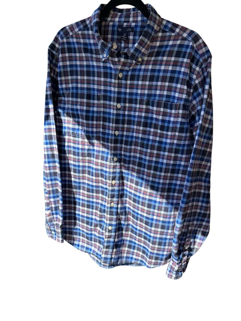 Gap Slim Fit Plaid Long Sleeve Button Down Shirt Size XL